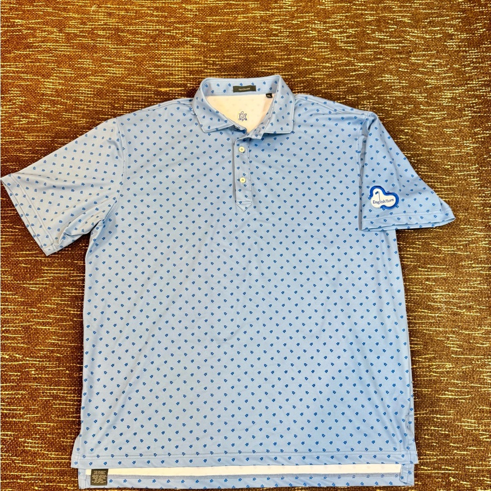 Light Blue Polo Shirt with Pattern